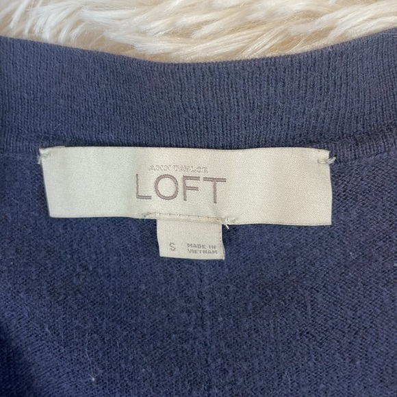 LOFT Dark Blue Short-sleeve Cardigan Sz S - Picture 5 of 6